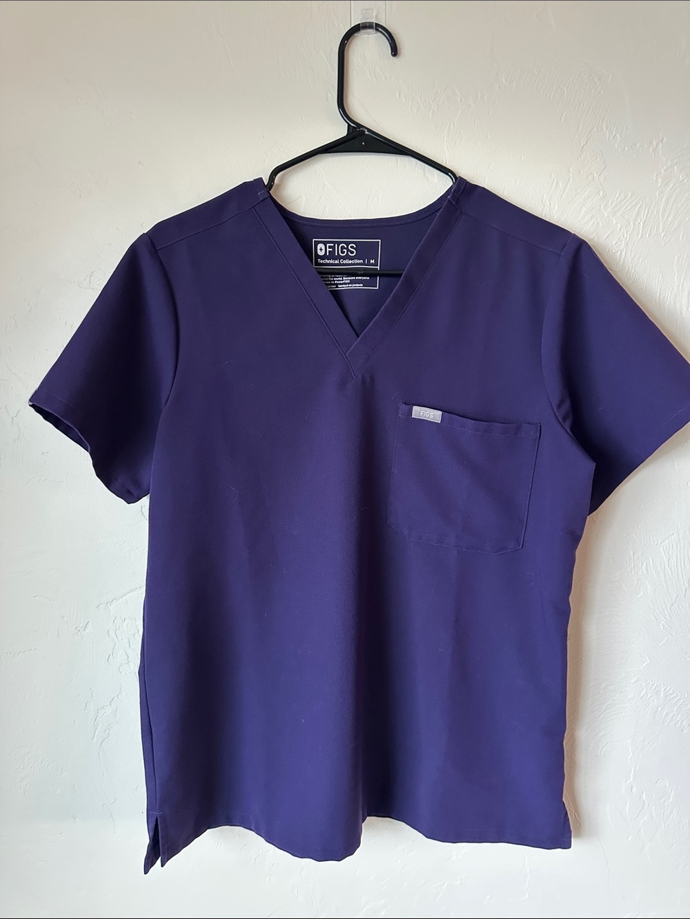 Figs Technical Collection V-Neck Top in Deep Purple